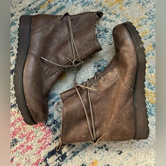 Clarks Minx Judy Leather Lace Up Winter Boots Faux Fur Brown 9 - Picture 3 of 8